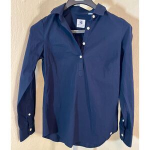 Southern Proper Brooks popover shirt XS navy blue 100% cotton
